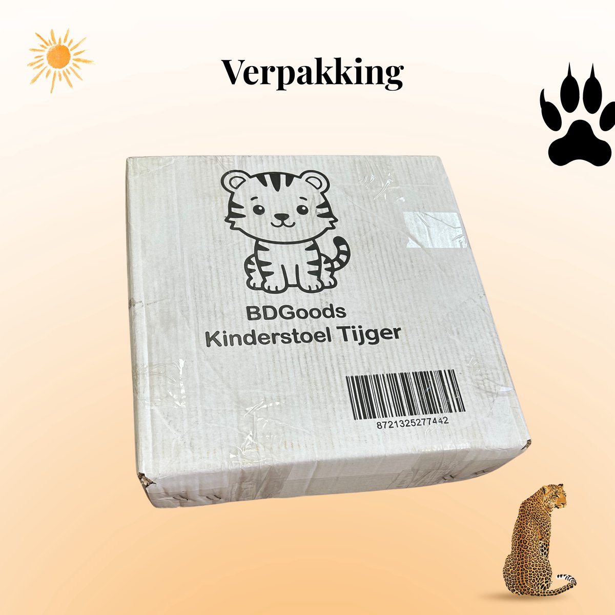 BDGoods Kleuterstoel Tijger - Houten Kinderstoel 2-4 Jaar thumbnail 5