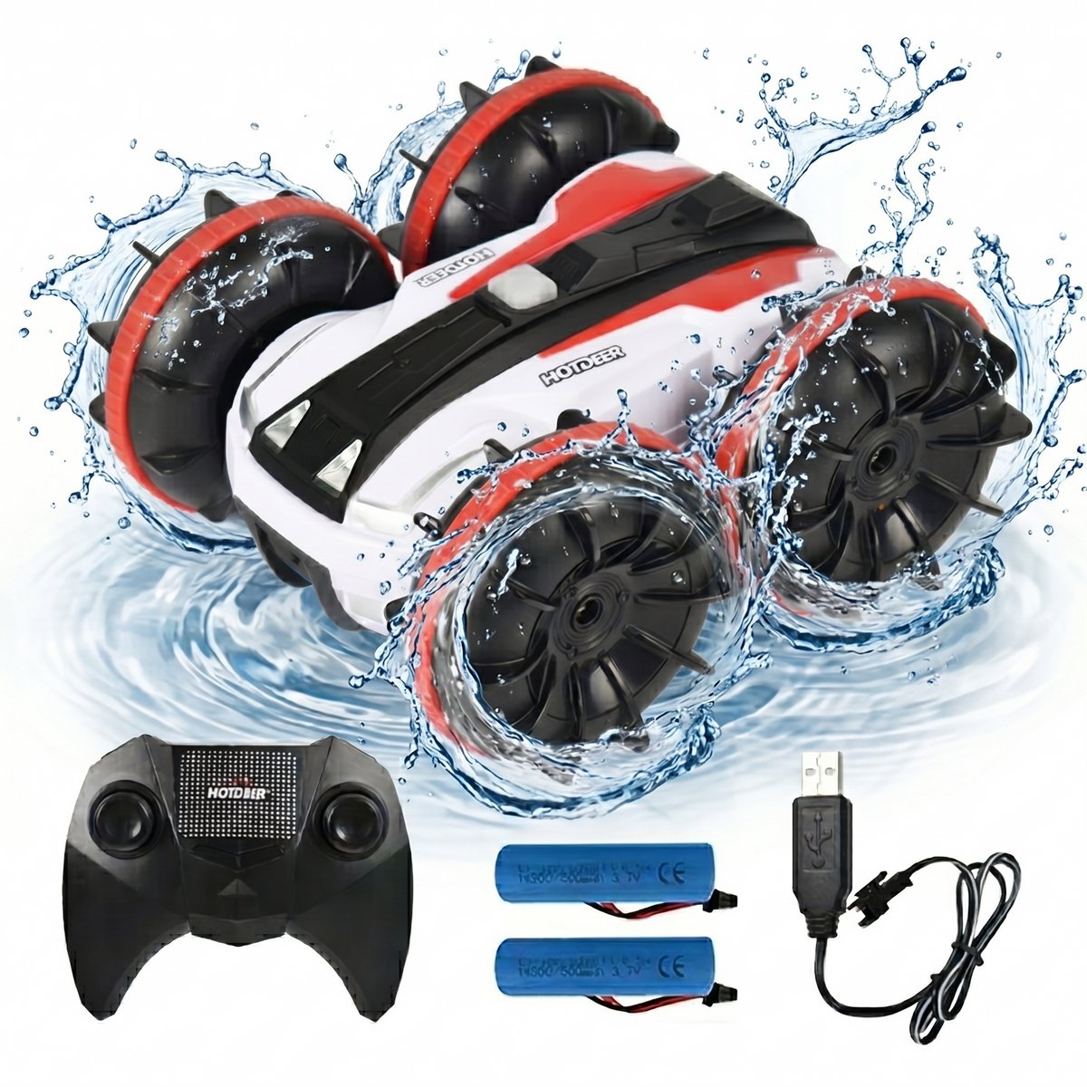Kiddel RC Bestuurbare Auto en Boot - Afstandsbestuurbare Auto All Terrain - Radiografisch - Waterdicht - Met 2 Accu's voor Jongens en Meisjes