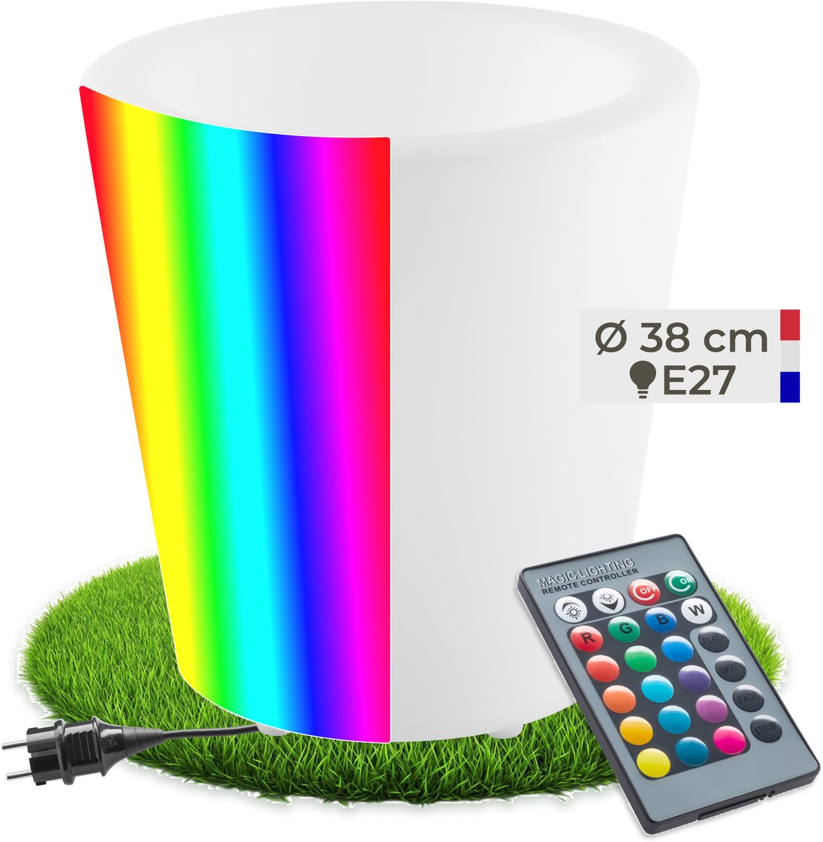 tectake® LED Flessenkoeler - Wijnkoeler - Champagnekoeler - IJsemmer – 16 RGB Kleuren en 5