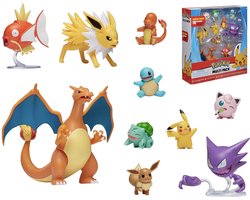 Pokémon - Battle Figuren - 10 Figuren - Pikachu - Charizard - Squirtle - Bulbasaur - Charmander - Eevee - Jigglypuff - Jolteon - Gastly - Magikarp - Speelgoed vanaf 3 jaar - Figure Box - Poppetjes - Clip 'N' Go - Pokemon speelgoed