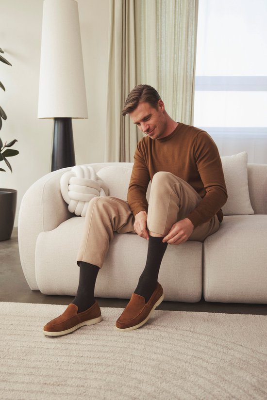 FALKE Sensitive London met comfort tailleband katoen sokken heren blauw - maat 39-42