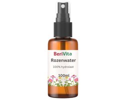 Rozenwater 100ml Glazen Sprayfles - Puur - Hydrosol, Hydrolaat van Rosa damascena, Bulgaarse Roos - Gezicht en Body Mist - Natuurlijke Toner