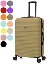 BlockTravel® Reiskoffer Groot 95 Liter - Harde Koffer met Wielen - Ruimbagage Koffer XL - TSA-slot - 4 Spinner Wielen - Lichtgewicht Valies - Olijf groen