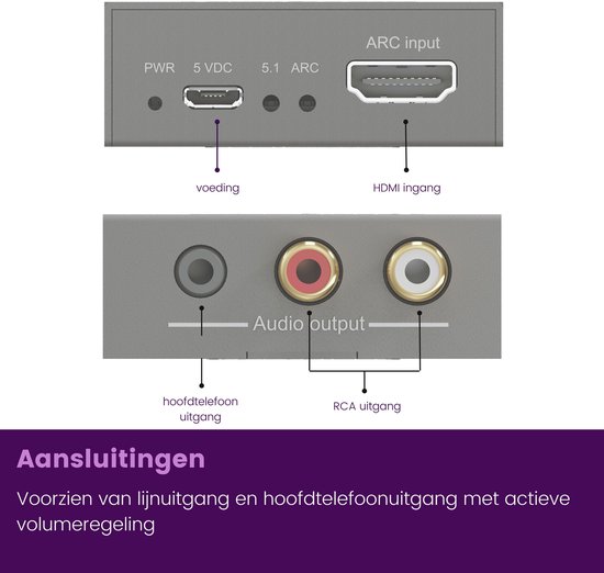 Marmitek Connect ARC13 HDMI Audio Extractor / HDMI naar audio - ARC - CEC - Volumeregeling - HDMI converter — afbeelding 3