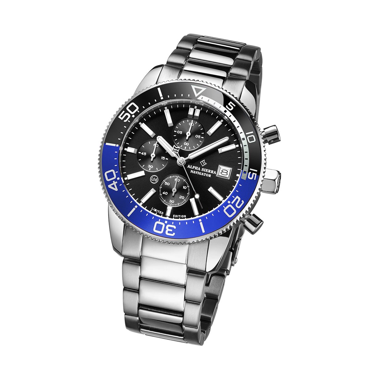 Alpha Sierra - Heren Horloge Navigator - Zilver