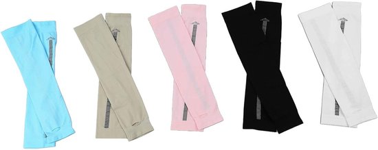 UV Beschermende Arm Sleeves - 5 Paar UPF 50+ Armwarmers voor Fietsen en Hardlopen, Anti-slip en Ademend voor Dames en Heren