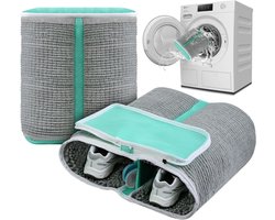 Waszak voor Schoenen en Sneakers XL met Extra Reinigingsvak en Versterkte Ritssluiting - Ideaal voor Wasmachine en Handwas, Grijs