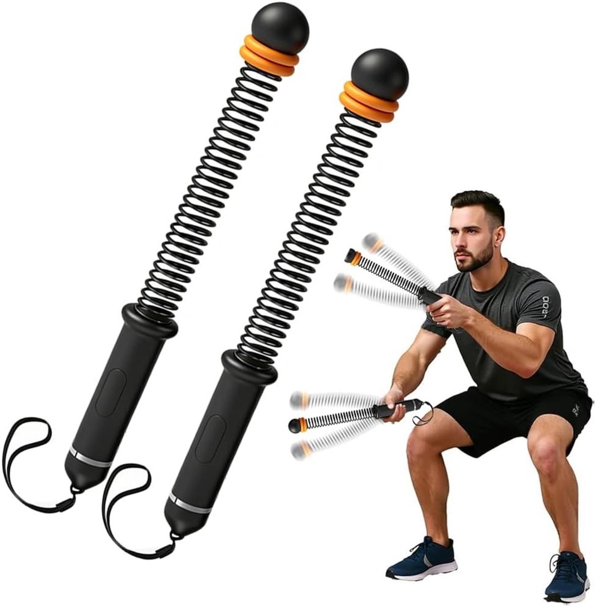 2 Stuks Ropeloze Strijd Touwen met Verstelbare Gewichten voor Thuis Gymnastiek, Cardio en Krachttraining - Ideaal voor HIIT en Spieropbouw