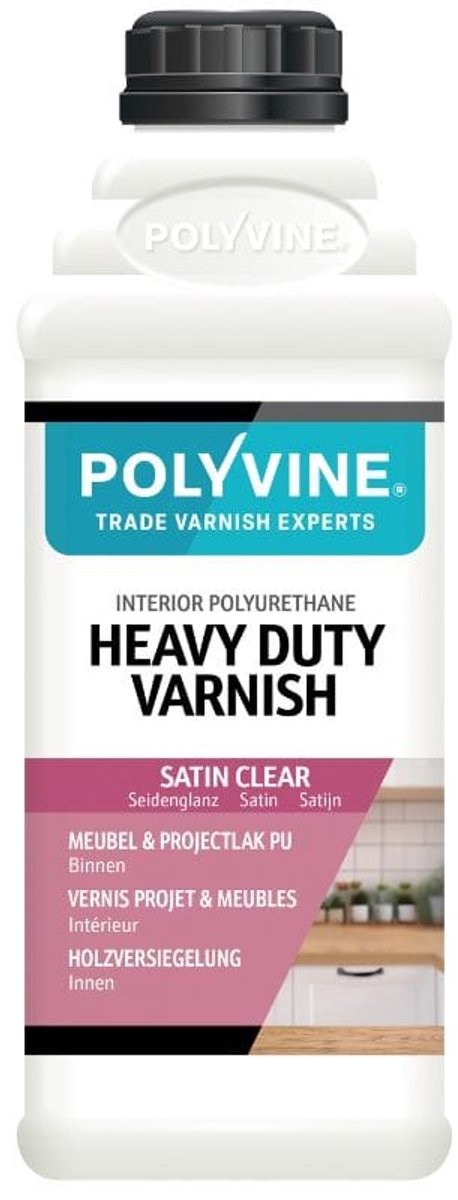 Polyvine Meubel & Projectlak PU – 500 ml – Transparante Lak – Zijdeglans – Kras- & Slijtvast