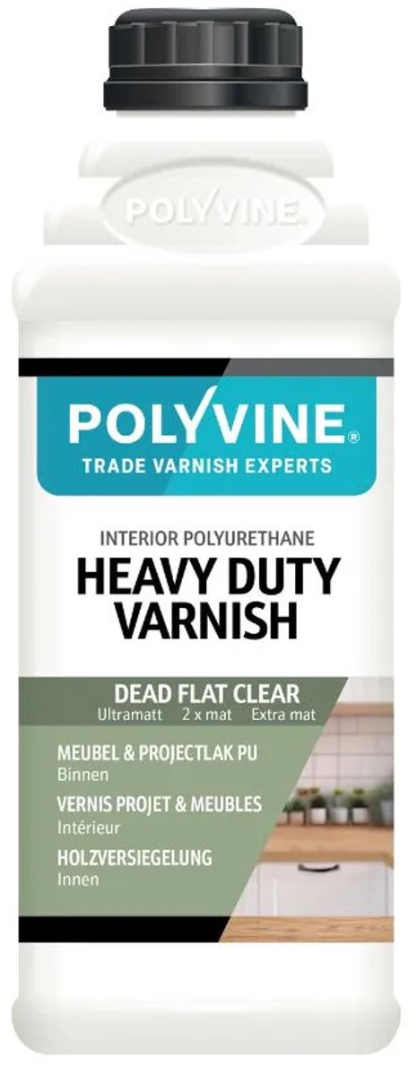 Polyvine Meubel & Projectlak PU – 500 ml – Transparante Lak – Extra Mat – Kras- & Slijtvast