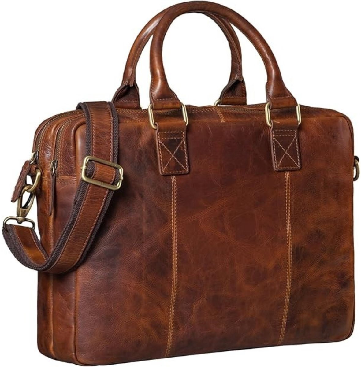 Leren Laptoptas - Laptoptas - Leren Tas - Luxe Leren Laptoptas - Werktas - Schoudertas - Business Tas - Leren Business Tas - 15.6 inch - Bruin - van Imperatoris