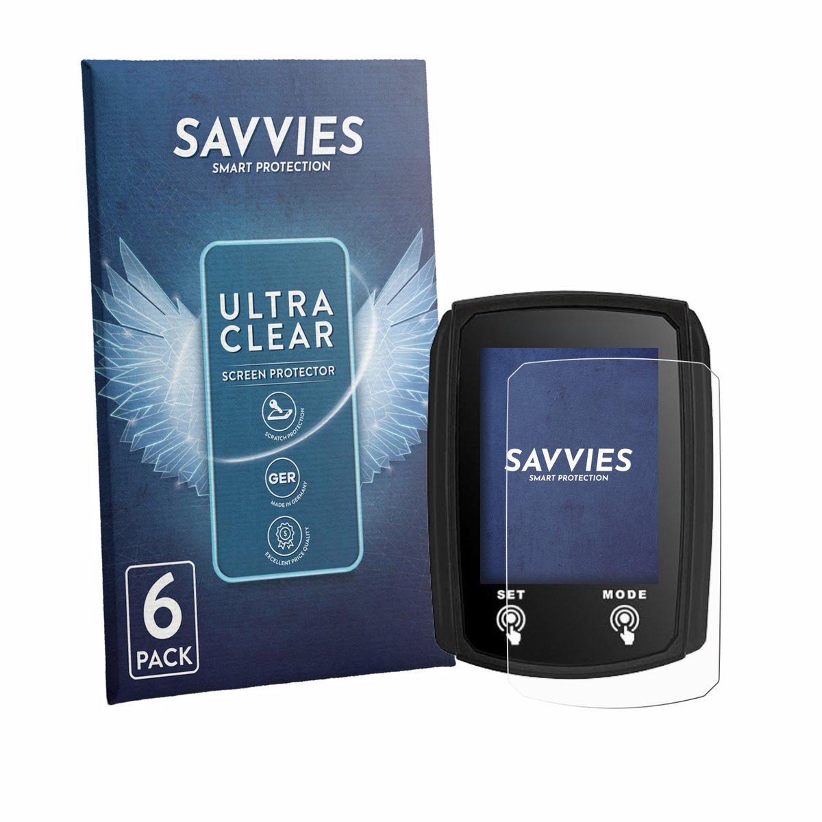 Savvies - Screenprotector voor JZK Bike Computer - Folie Beschermfolie transparant 6 Stuks