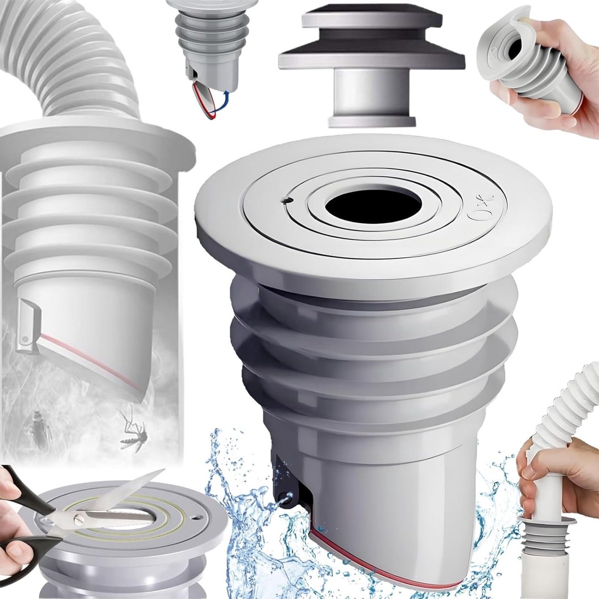 Afvoerslangafdichting voor Wasmachines, Siliconen Afvoerpluggen voor Afvoerslangen, Waterdichte Oplossing voor Leaks en Verstoppingen in Afvoersystemen