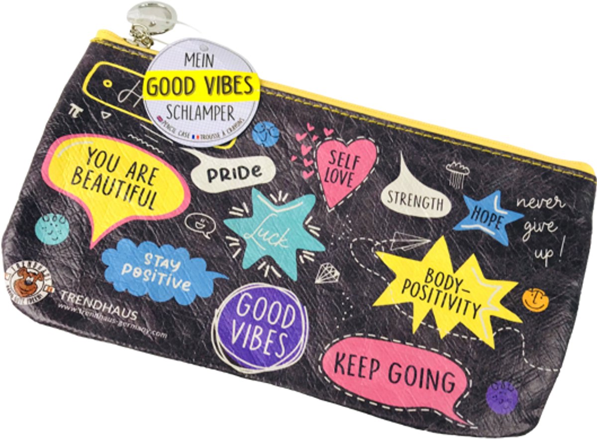Good Vibes Etui - Beschrijfbaar & Personaliseerbaar - Pennenzak met Inspirerende Quotes - Voor School & Kantoor