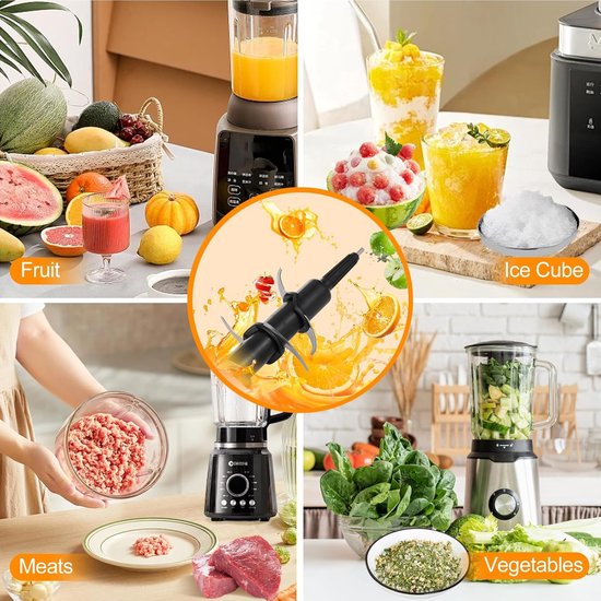 1 stuk - Blender Messen - Vervangende messen voor de blenderbeker - Blender Onderdelen met 6 messen - Zwarte vervangende blendermessen - Accessoires voor sapcentrifuges - Geschikt voor Ninja blenders van Merkloos — afbeelding 3