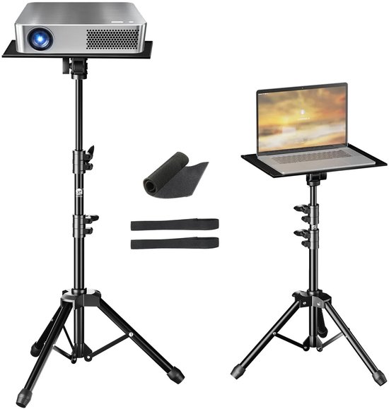 NordHaus verstelbare tripod standaard 90 cm zwart – laptop, projector, DJ-apparatuur statief, inklapbaar, lichtgewicht
