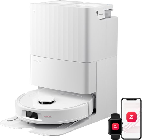 Roborock Qrevo S Pro-Robotstofzuiger–Alles-in-één multifunctioneel dockingstation–18500 Pa zuigkracht–Antiklitsysteem-Reactive Tech Obstakelvermijding-Intensieve tapijtreiniging 10 mm Dweilverhoging–Twee roterende dweilpads–Roborock app controle