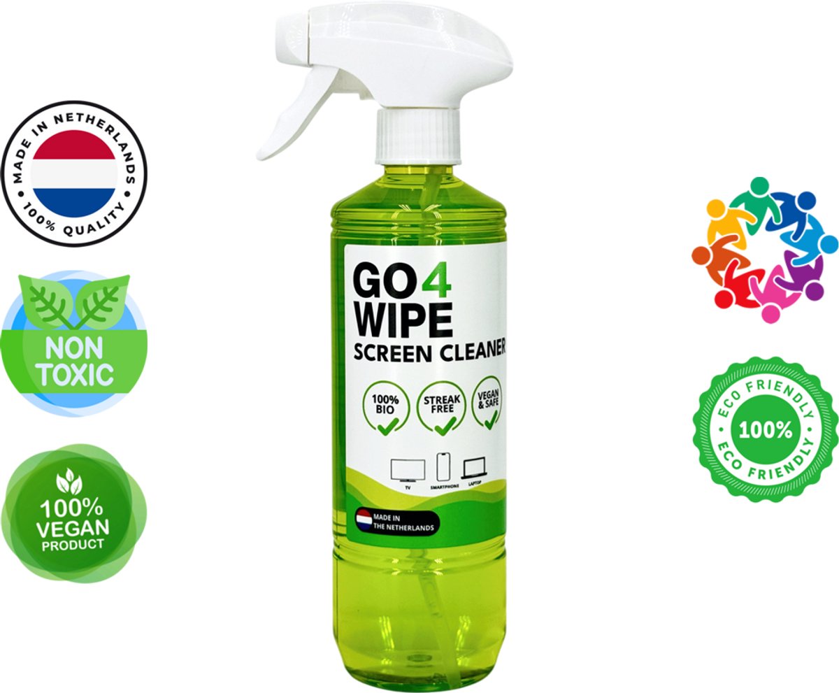 Nieuw! Verbeterde formule – Go4Wipe Regular 500ml Screencleaner