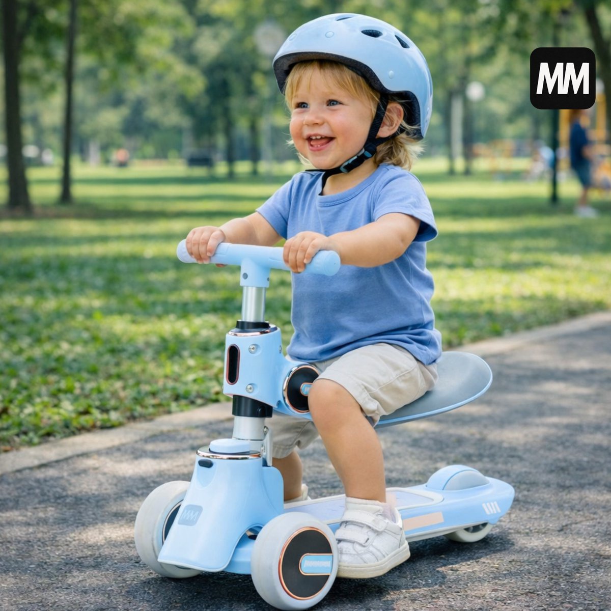 MiniMover 2in1 Kinderstep LED 3 wielen, loopfiets & step tot 50kg thumbnail 2