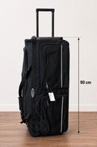 Amber XXL Wieltas / Reistas - Met 2 Wielen | 90x41x45cm | Enorme Capaciteit 165 Liter | Grote Weekendtas | Trolley met Wieltjes | XL Wieltas - Zwart
