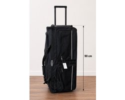 Amber XXL Wieltas / Reistas - Met 2 Wielen | 90x41x45cm | Enorme Capaciteit 165 Liter | Grote Weekendtas | Trolley met Wieltjes | XL Wieltas - Zwart