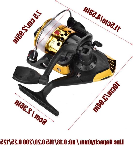 Type Spinning Wheel Fishing Reel met 5.1:1 Gear Ratio voor Korte Zeehengels en Bootvissen, Ideaal voor Meer- en Zeevisserij van Merkloos — afbeelding 5