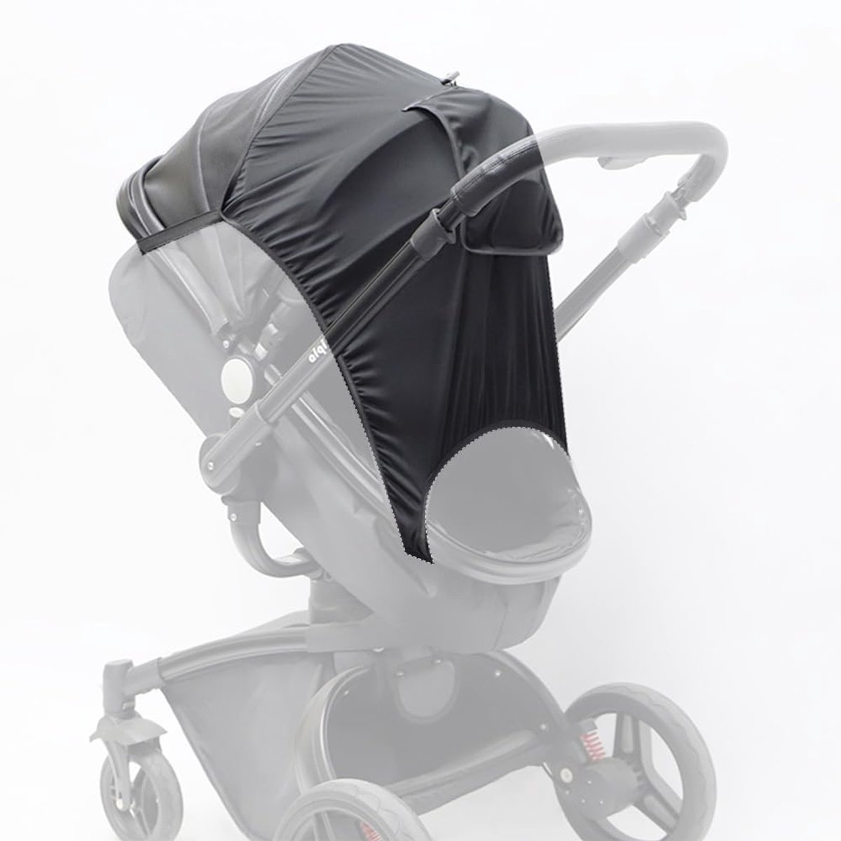 Kinderwagen Zonnescherm - Zonnedoek Kinderwagen - Zonnedoek buggy - Zonnedoek Wandelwagen - Zonnekap - Zonnedoek - Met kijkvenster - Buggy accessoire - Waterdichte, UV-werende - Parasol - voor kinderwagen - zwart — afbeelding 3