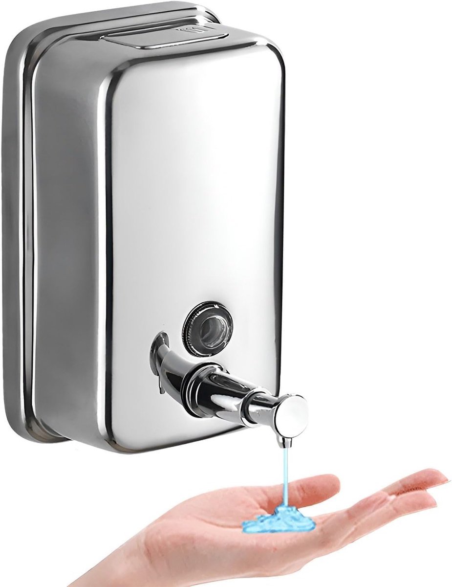 Wandmontage RVS Zeepdispenser voor Badkamer, Handzeep en Douchegel - 1000ml Capaciteit, Ideaal voor Thuis en Hotels
