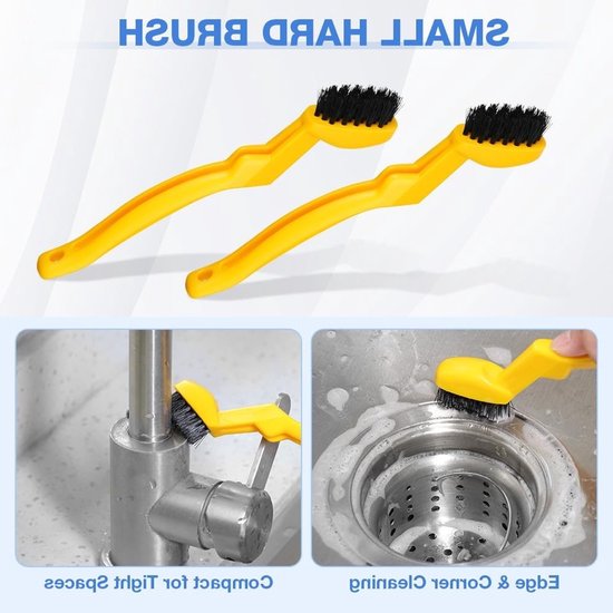 4 stuks Voegborstels Set voor Grout Reiniging, Stijve Varkenshaar V-vormige Borstels voor Smalle Hoeken, Ideaal voor Tegels en Spleten in Badkamer en Keuken van Merkloos	 — afbeelding 3