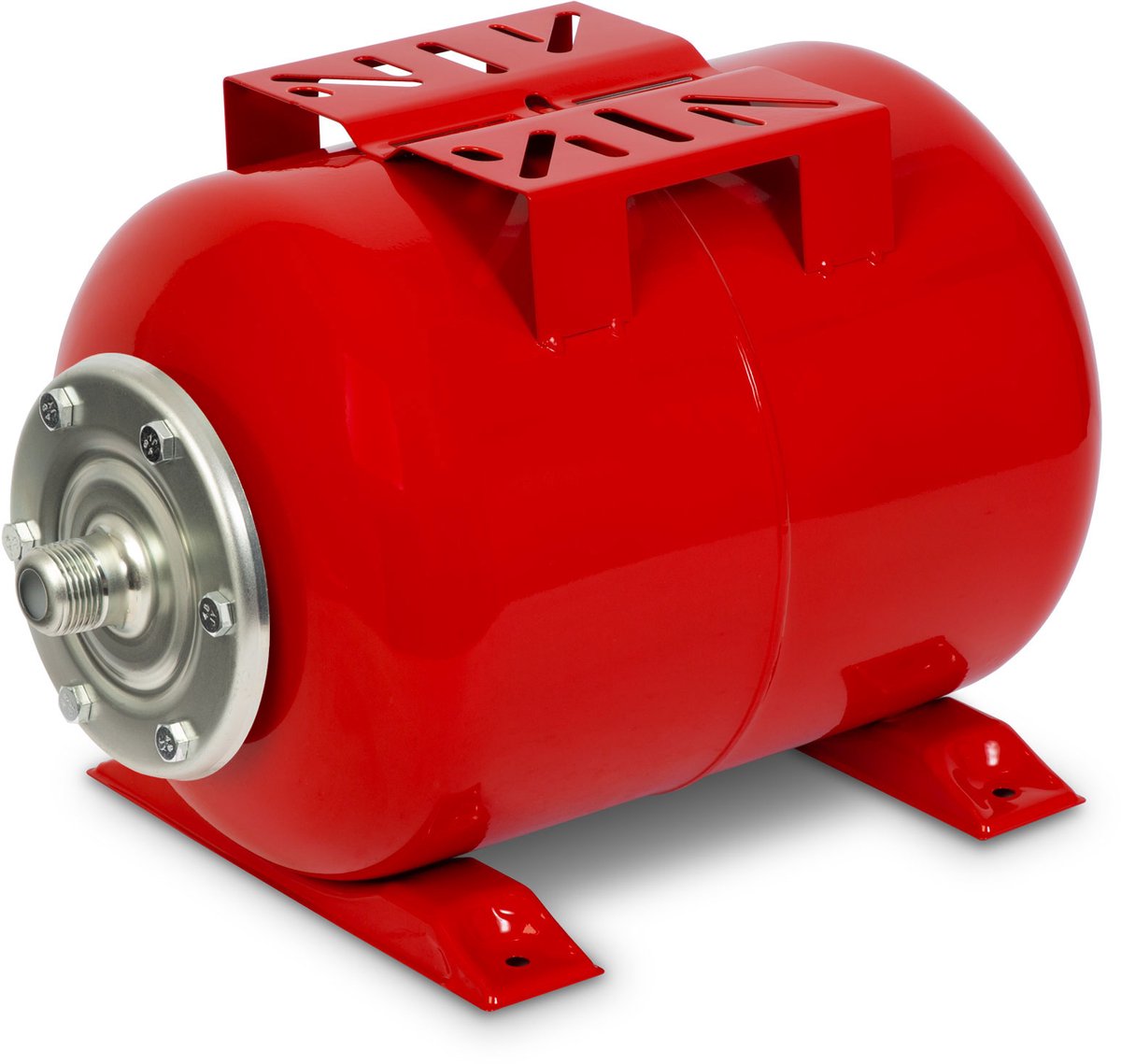EBERTH Expansievat 24 l, 6 bar, drukvat, drukverhogingsinstallatie, tank, waterreservoir, 1"-aansluiting voor huishoudelijke waterpomp, bronpomp, gelakt staal, booster, horizontaal, wanddikte 0,8 mm