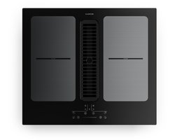 Klarstein Inductiekookplaat Full House met afzuiging - 60 cm, 4 zones, flexzones, 7335 W boost, geïntegreerde downdraft afzuiging 530m³/h, touch control, timer, kinderslot, glaskeramiek, zwart - Induction Hob - Inductie Kookveld