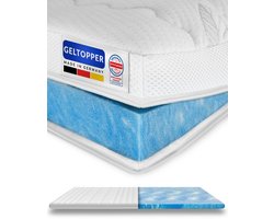 AM Qualitätsmatratzen Premium Gelschuim Topper 160x200cm (SG50) - Hoogte 6 cm - Memory foam mattress topper 160 x 200 - TENCEL Lyocell tijk - Gel Matrastopper voor matras en boxspringbed