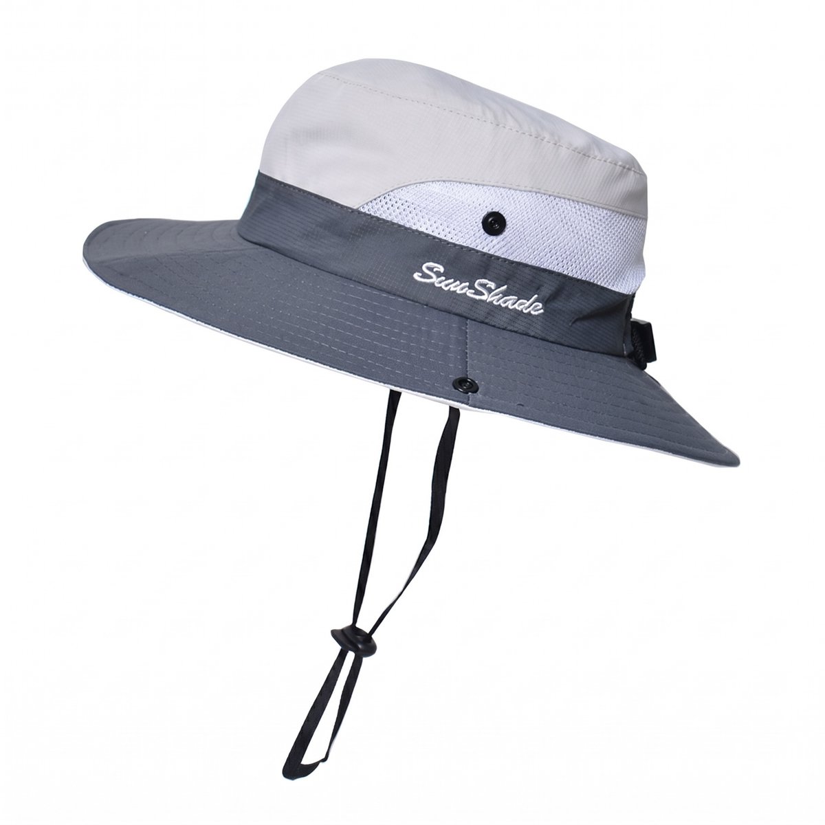 Zonnehoed kind - Bucket Hat - UV Bescherming - Zonnepet met Brede Rand en Paardenstaart Opening - Perfect voor Paardenstaarten, Sneldrogend - Ademend Strand en Outdoor Hoed