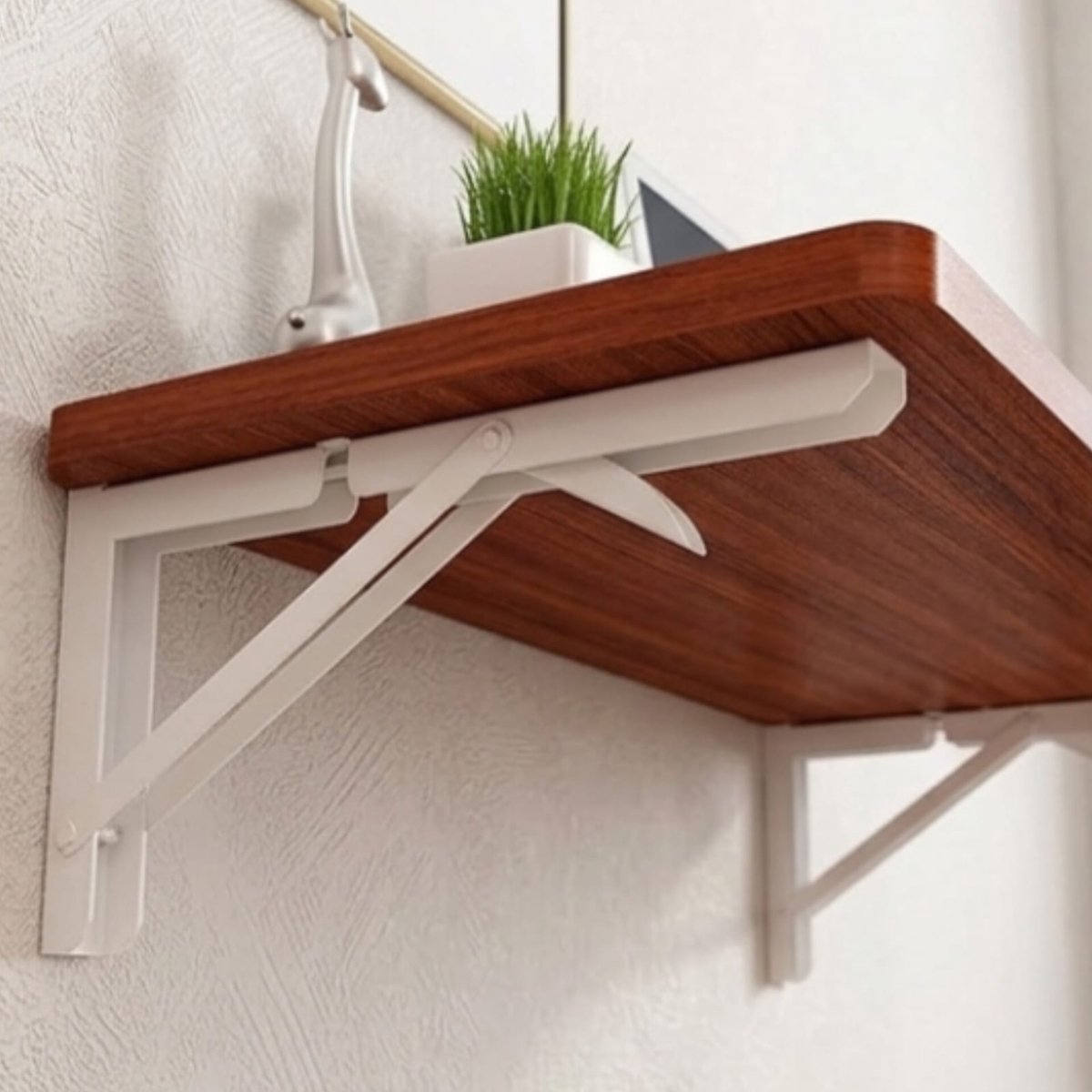Wandbureau L-vorm 120x70 cm Teak – Opklapbaar Hoekbureau met Drop-Leaf, Ruimtebesparend Computerbureau voor Thuiswerkplek en Eetruimte – Urbanhome
