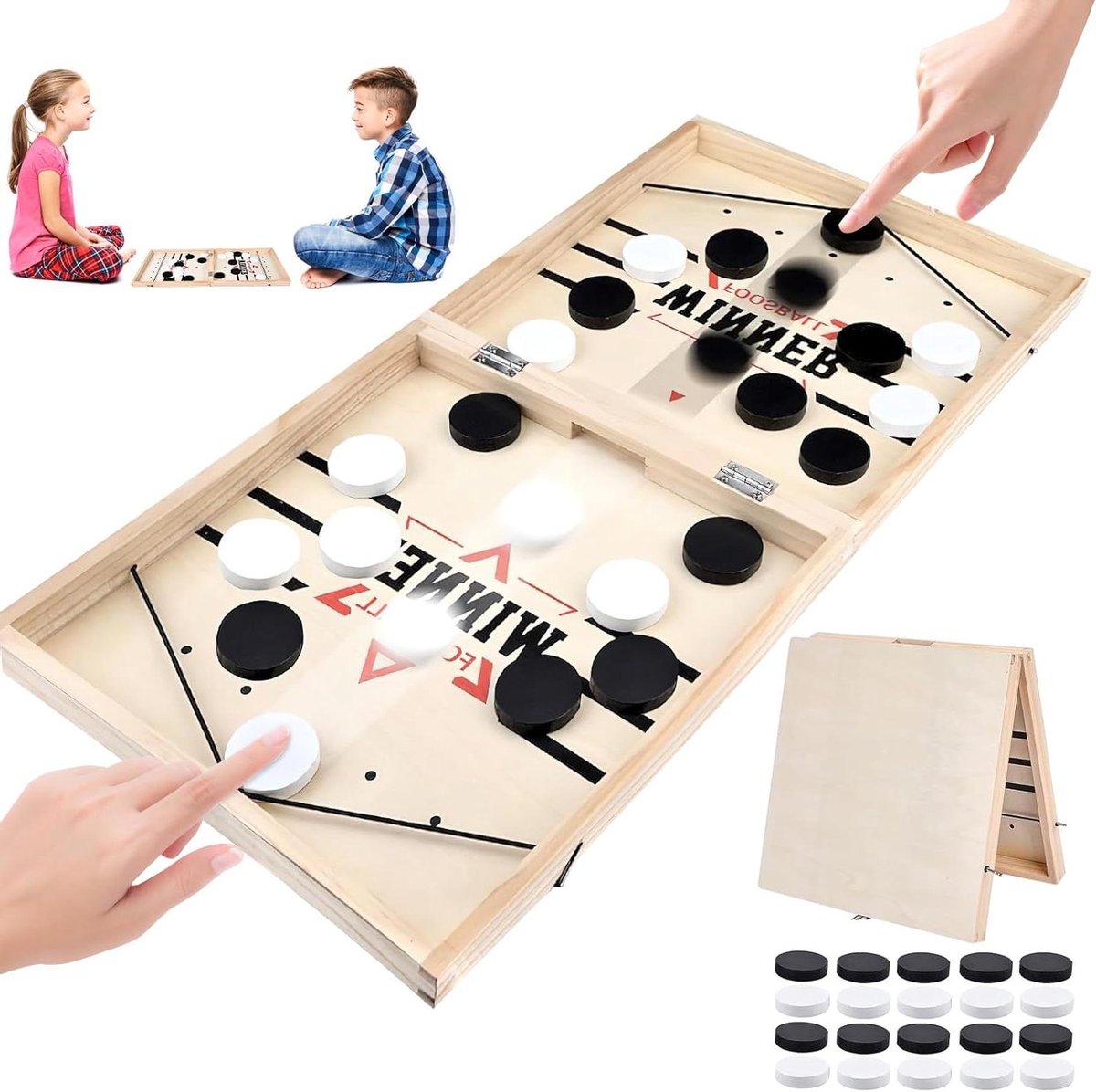 Sling Puck Spel - Puck Game - Tafelhockey Spelen - Snel Actiespel - 1 stuks - Groen