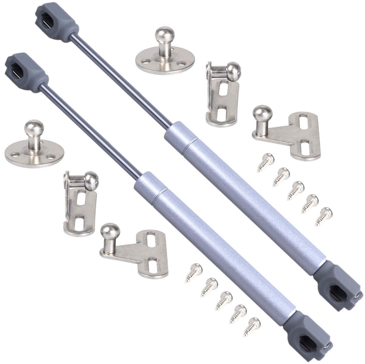 Gasveer Klepfitting - Gasdemper Set - Klep Ondersteuning - Binnen en Buiten - 2 Stuks - Zilver