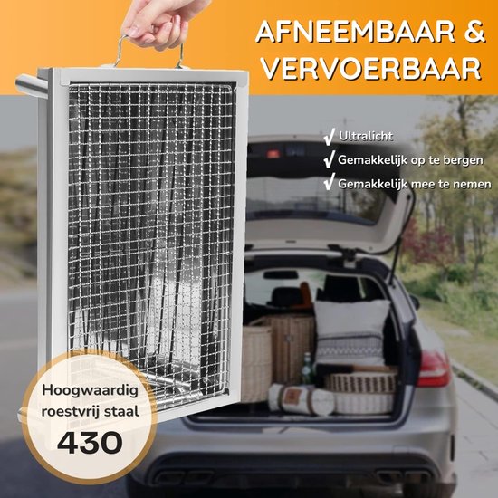 Mini BBQ Houtskool Draagbaar & Compact voor Picknick en Camping - Barbecue Houtskool Stevig Design met Uitneembare Grillplaat - Camping barbecue Praktisch & Snel te Gebruiken - Ideaal voor Buiten, Tuin & Onderweg van Merkloos — afbeelding 3