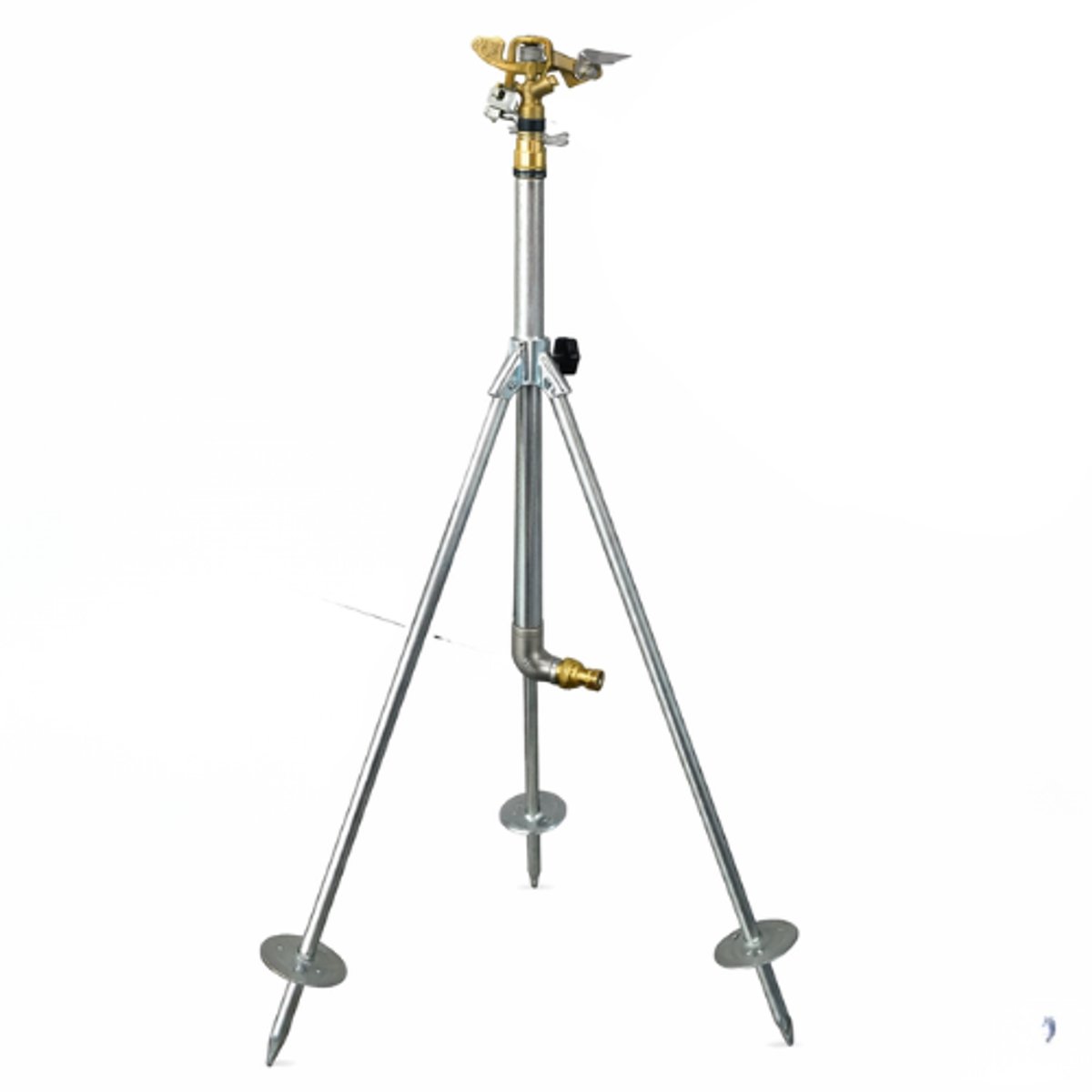 Deltaline sproeistatief ¾" met VYR50 messing sectorsproeier gemonteerd met messing gardena slangaansluiting