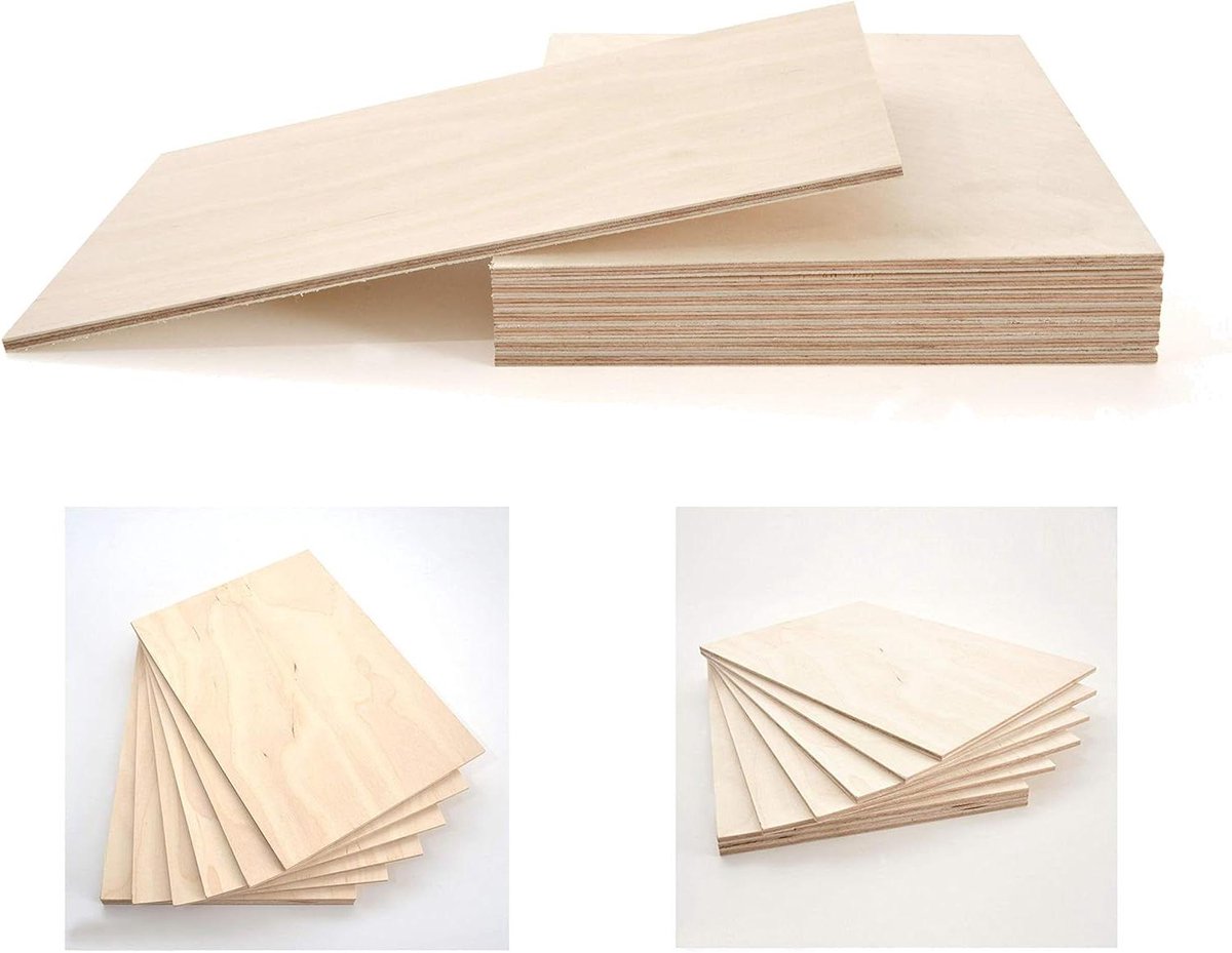 Multiplexplaat Berken - Houtplaat Knutselen - Houtbewerking Hobby - BFU 100 Verlijmd - 50 x 70 cm - Natuurlijk