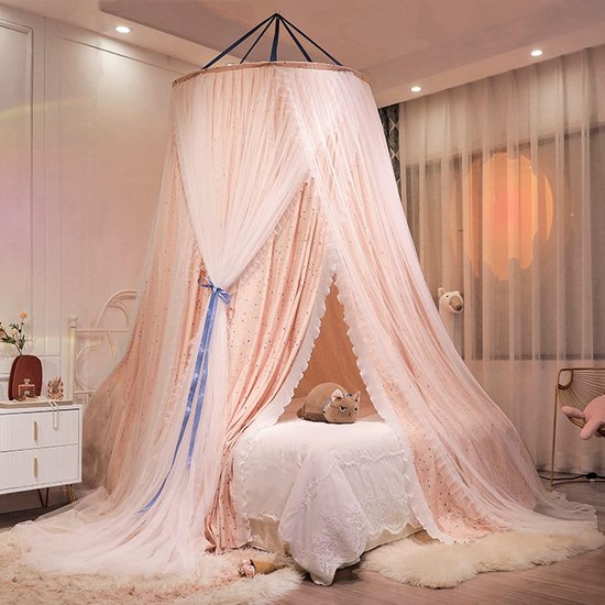 Bedluifel Prinsessenhemel - Hemeltje Bed Klamboe - Decoratie Slaapkamer - Dubbellaags Garenontwerp - 290 cm Hoog - Ster — afbeelding 4