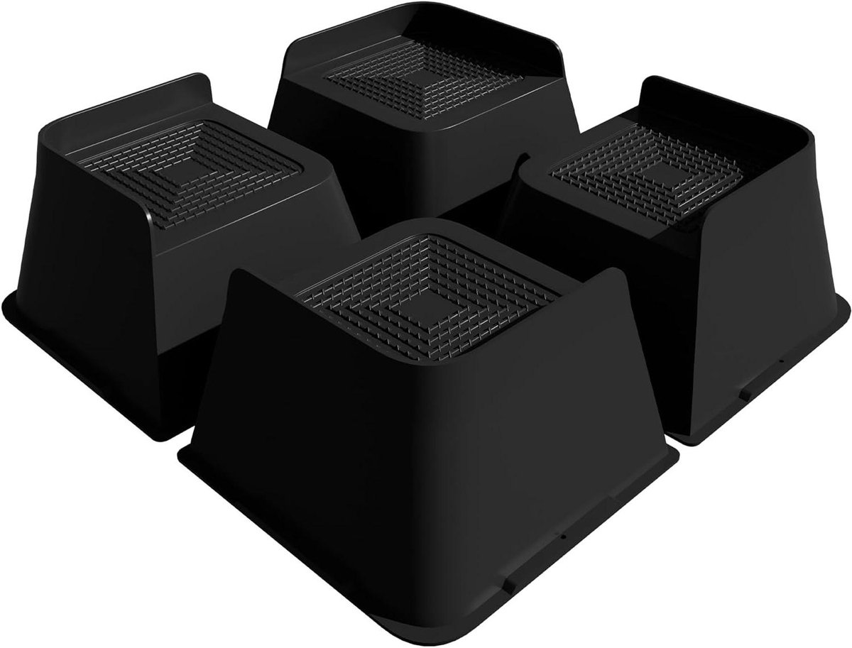 Meubelverhogers - Tafelverhogers Bankverhogers - Meubels Verhogen - L-vormig Design - 4 stuks 75 cm - Zwart
