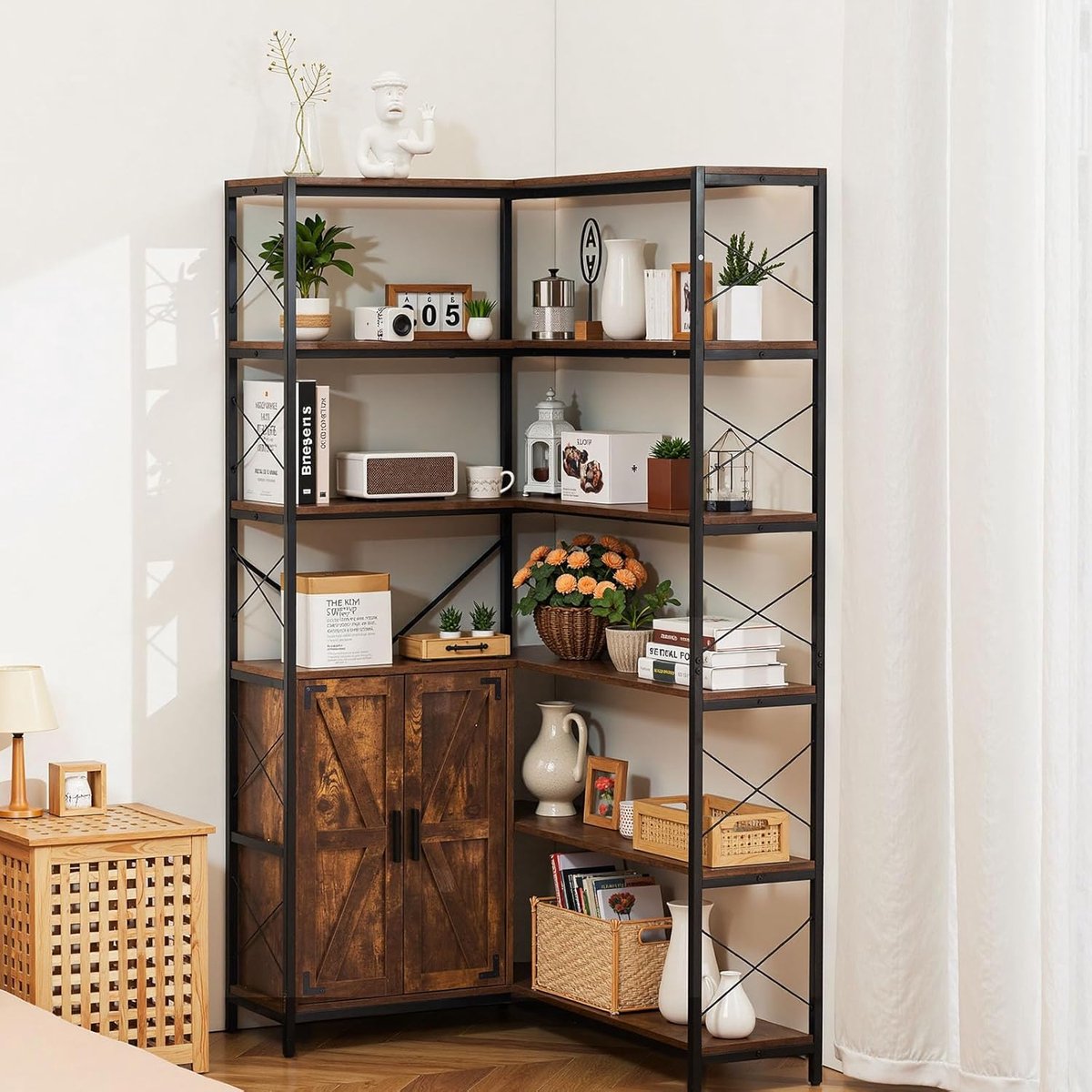 Luxe L-vormige Hoekbank – Bruin – 180x102x80 cm – Industrohome