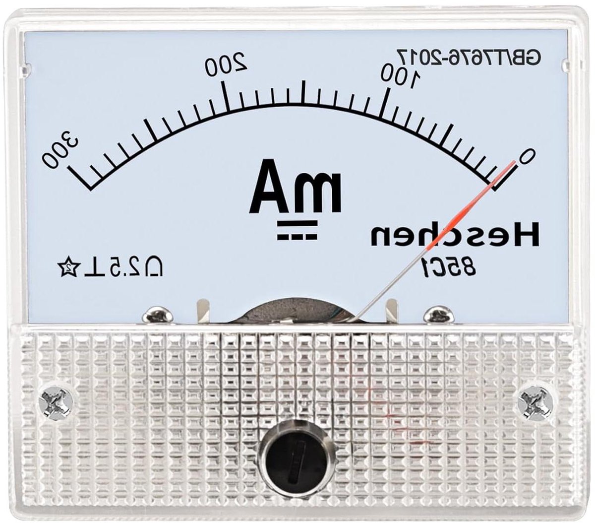 Paneel Ammeter - Stroommeter Tester - DC Stroom Meten - Analoge Weergave - 0-300mA - Wit
