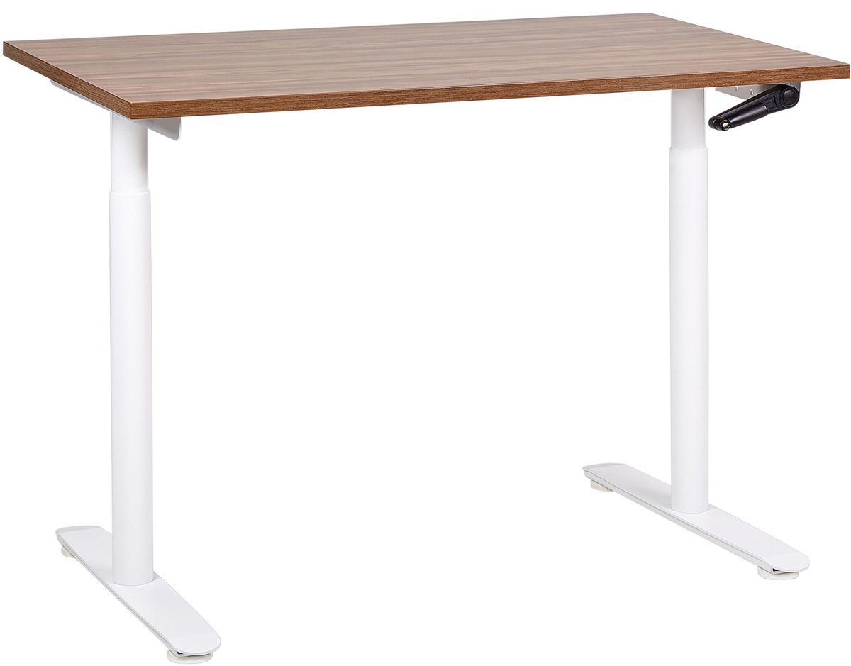 DESTINES - Verstelbaar bureau - Donkerbruin/Wit - 120 x 72 cm - MDF