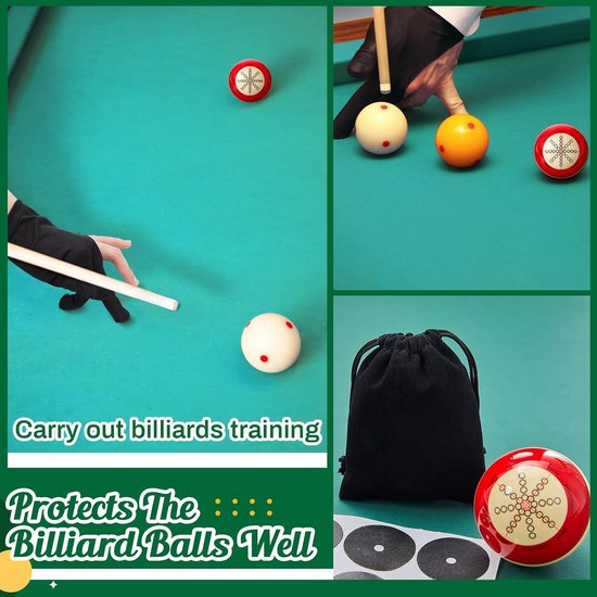 Biljart Keu Ballen - Trainingsballen Pool - Biljart Spel Verbeteren - Dubbelzijdige Markeringen - 57.2 mm - Wit van Merkloos — afbeelding 5