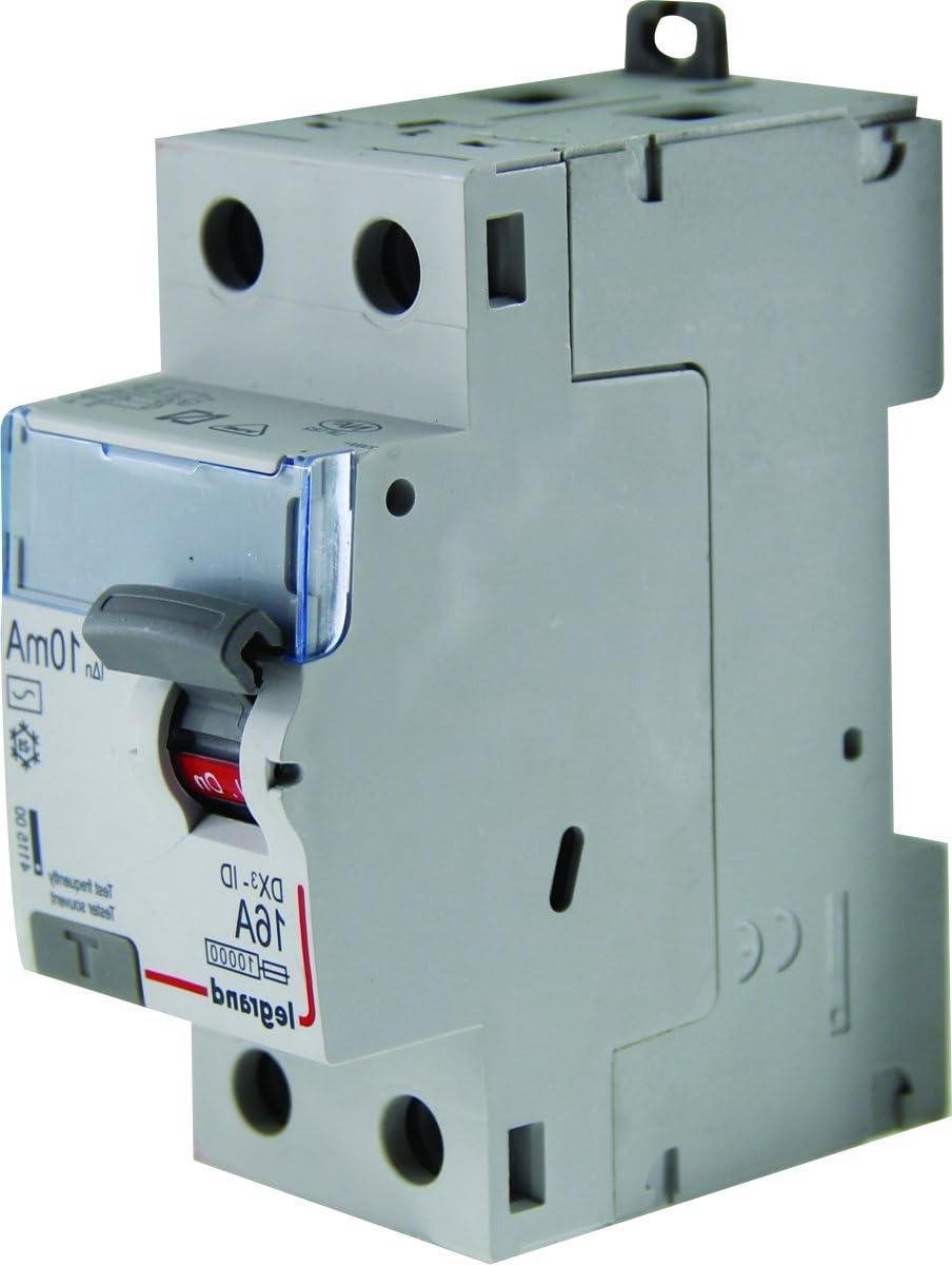 Differentiële schakelaar - Stroomonderbreker aardlek - Elektrische veiligheid - AC type 10mA - 2 modules - Grijs
