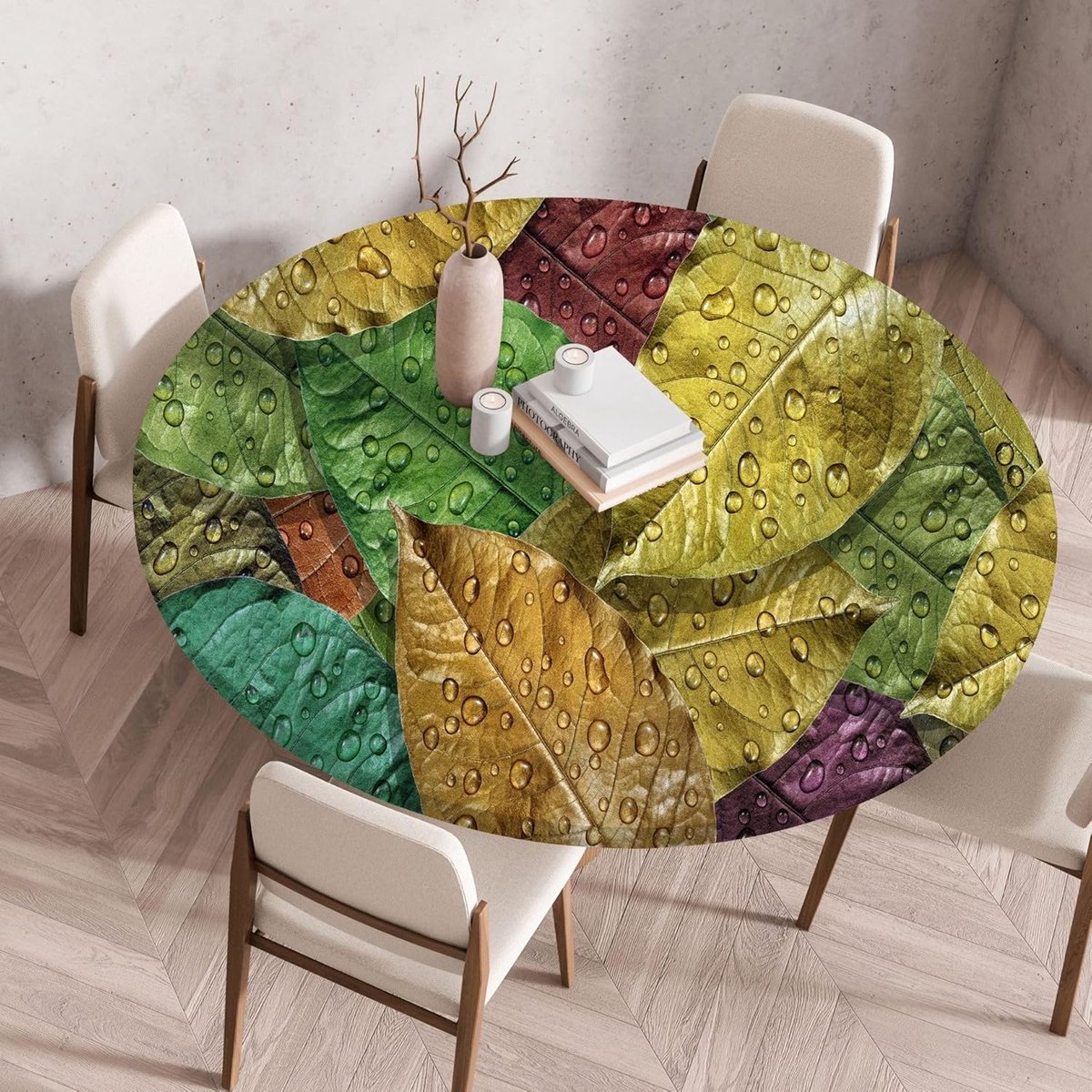 Ronde Tafelkleed - Tafelhoes Waterdicht - Tafel Beschermen - Elastische Rand - 90cm - Oranje