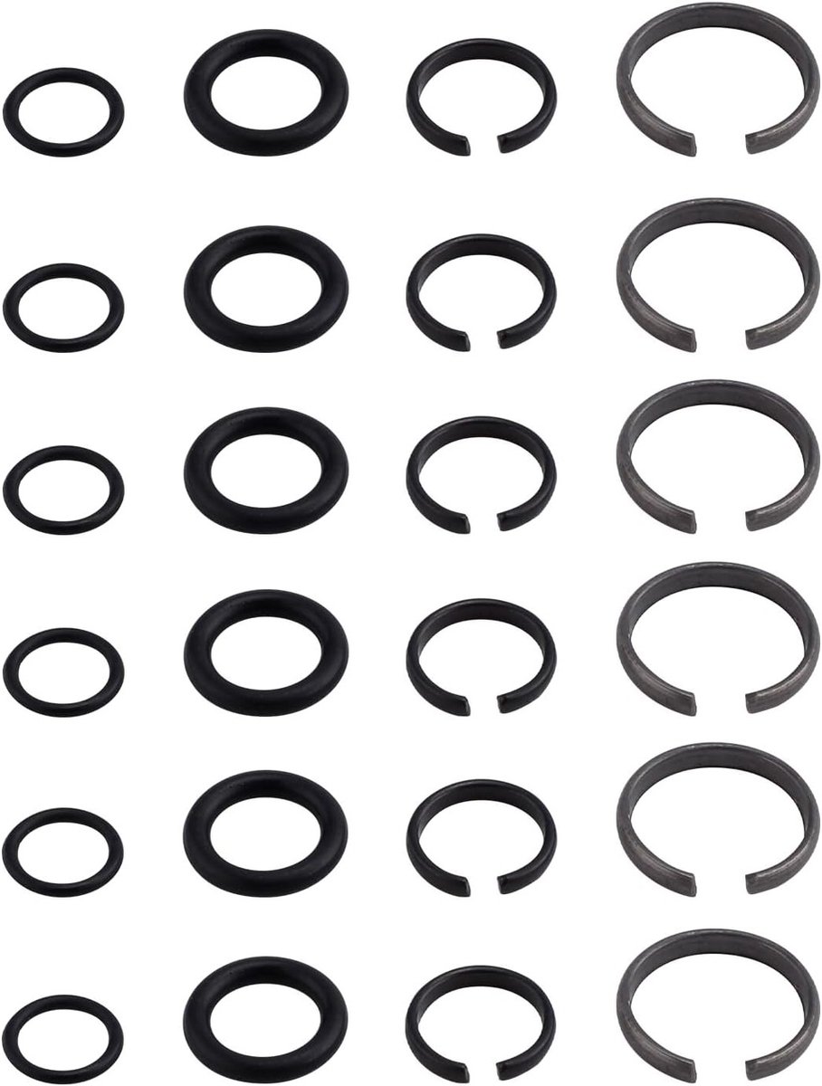6 Sets Frictieringen en O-Ringen voor 3/8" en 1/2" Slagmoersleutels, Bevestigingsclips voor Gereedschap en Accessoires