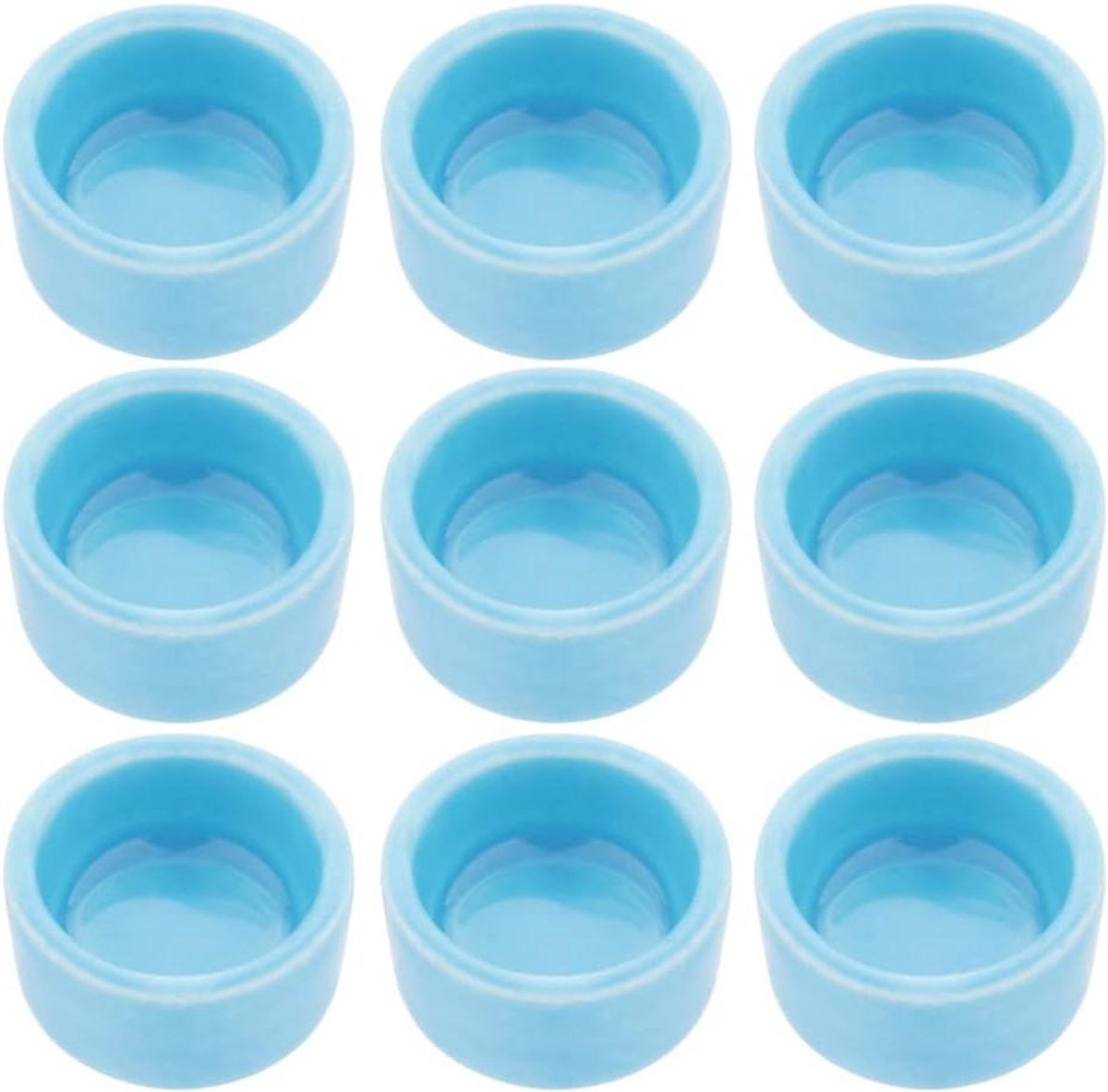 Keramische Water Kom - Mini Schotel - Voerbakje Reptielen - Niet-poreus - 9 stuks - Blauw