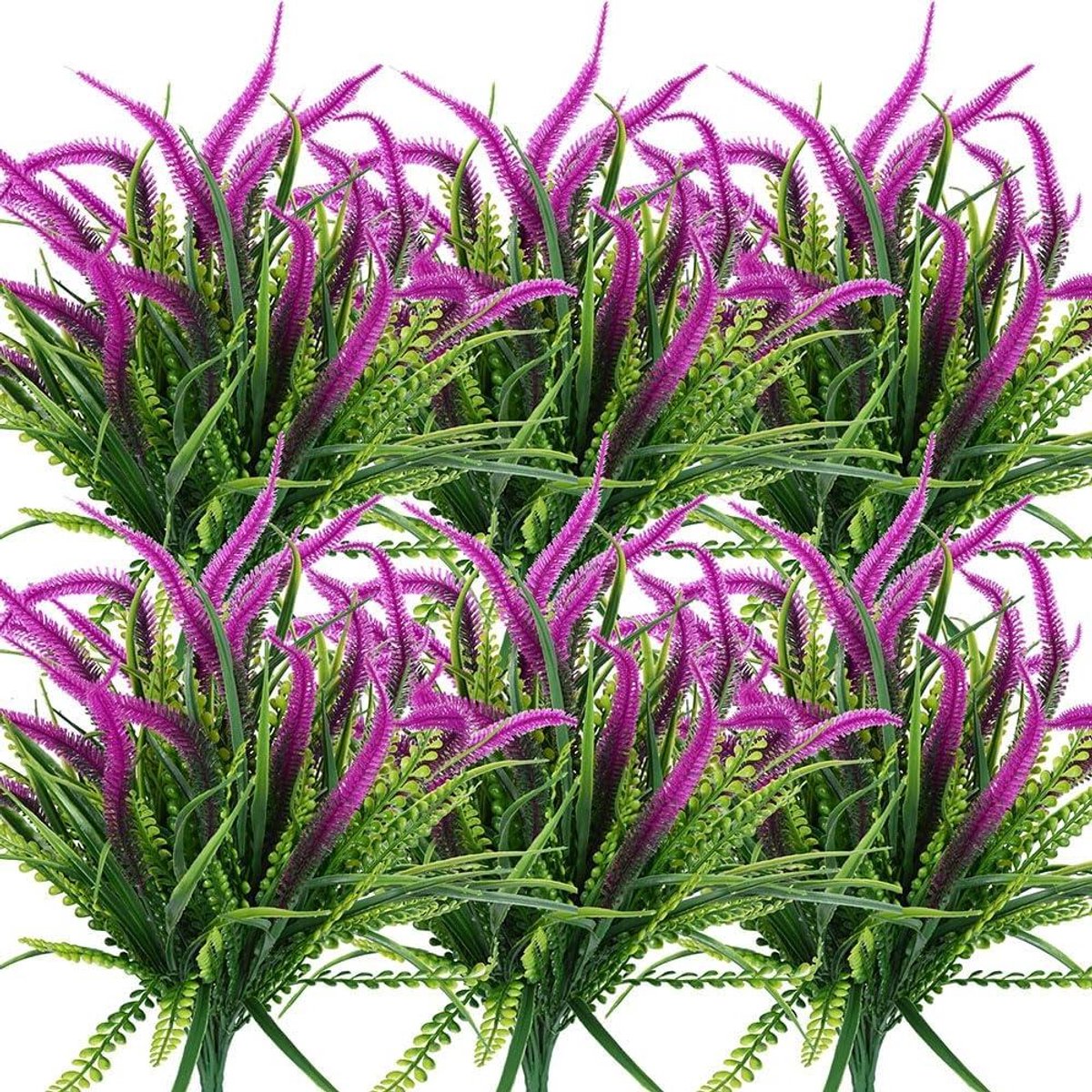 Kunstplanten Bloemen - Nep Bloem Setaria - Decoratie Binnen - UV-bestendig Realistisch - 17.7 cm Hoog - Rood